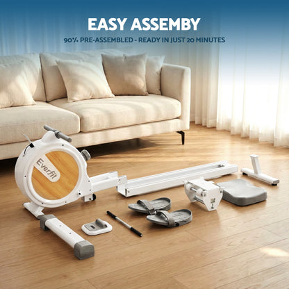 Everfit Rowing Machine for Home Magnetic Rowing Machine App Compatible Quiet Exercise Equipment White - Image 6