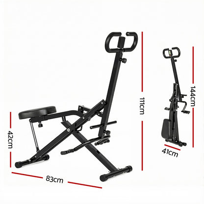 Everfit Foldable Squat Machine Deep Squat Rowing Machine 5 Adjustable Seat Home Gym - Image 2