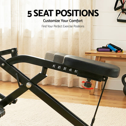Everfit Foldable Squat Machine Deep Squat Rowing Machine 5 Adjustable Seat Home Gym - Image 5