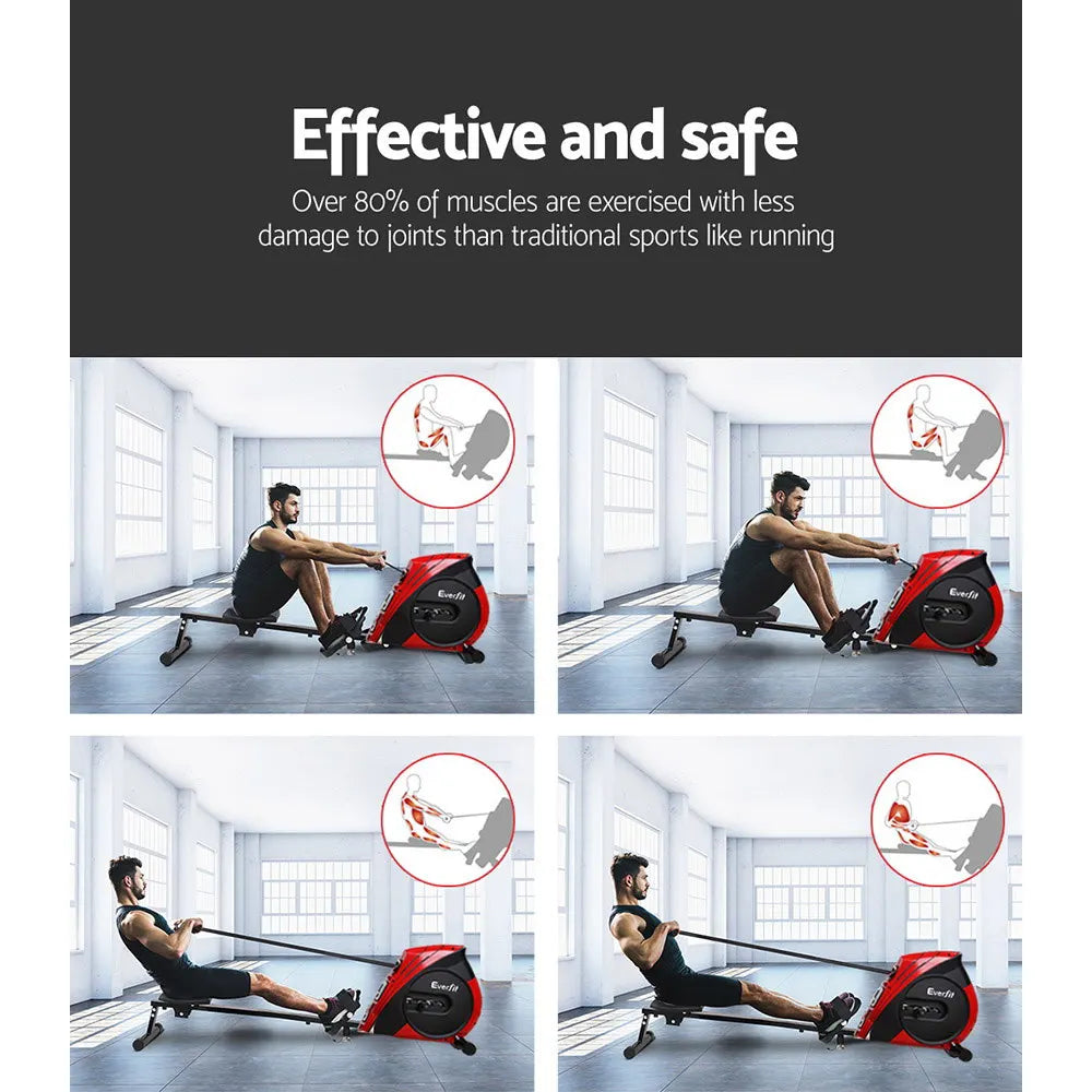 Everfit Rowing Machine Rower Elastic Rope Resistance Fitness Home Cardio - Image 4