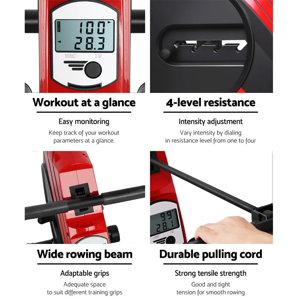 Everfit Rowing Machine Rower Elastic Rope Resistance Fitness Home Cardio - Image 5