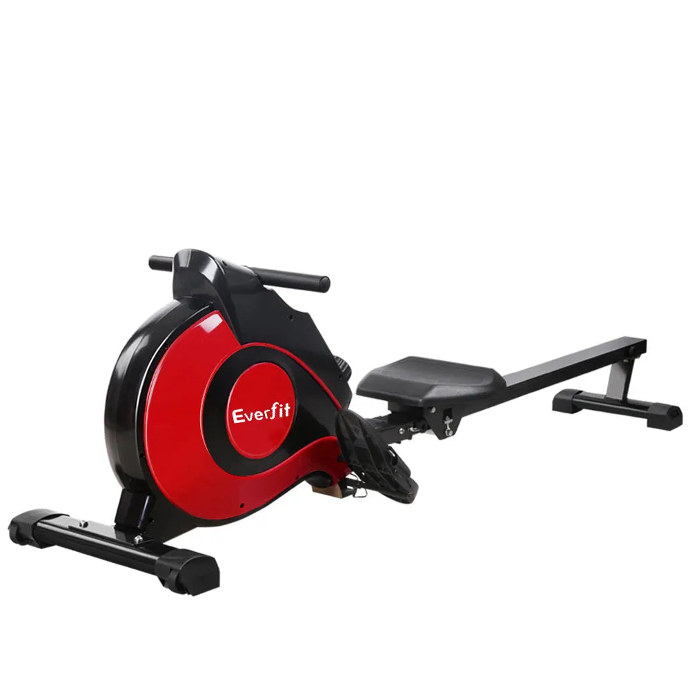 Everfit Rowing Machine Rower Magnetic Resistance Exercise Gym Home Cardio Red - Image 3