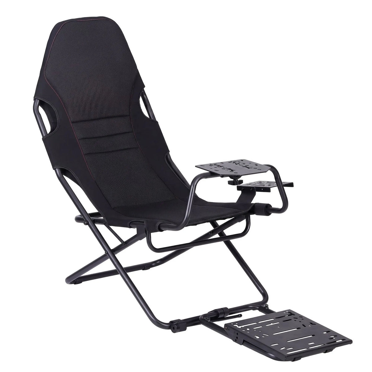 Artiss Steel Foldable Racing Simulator Cockpit Seat Wheel Stand Gear Shifter Mount Black - Image 3