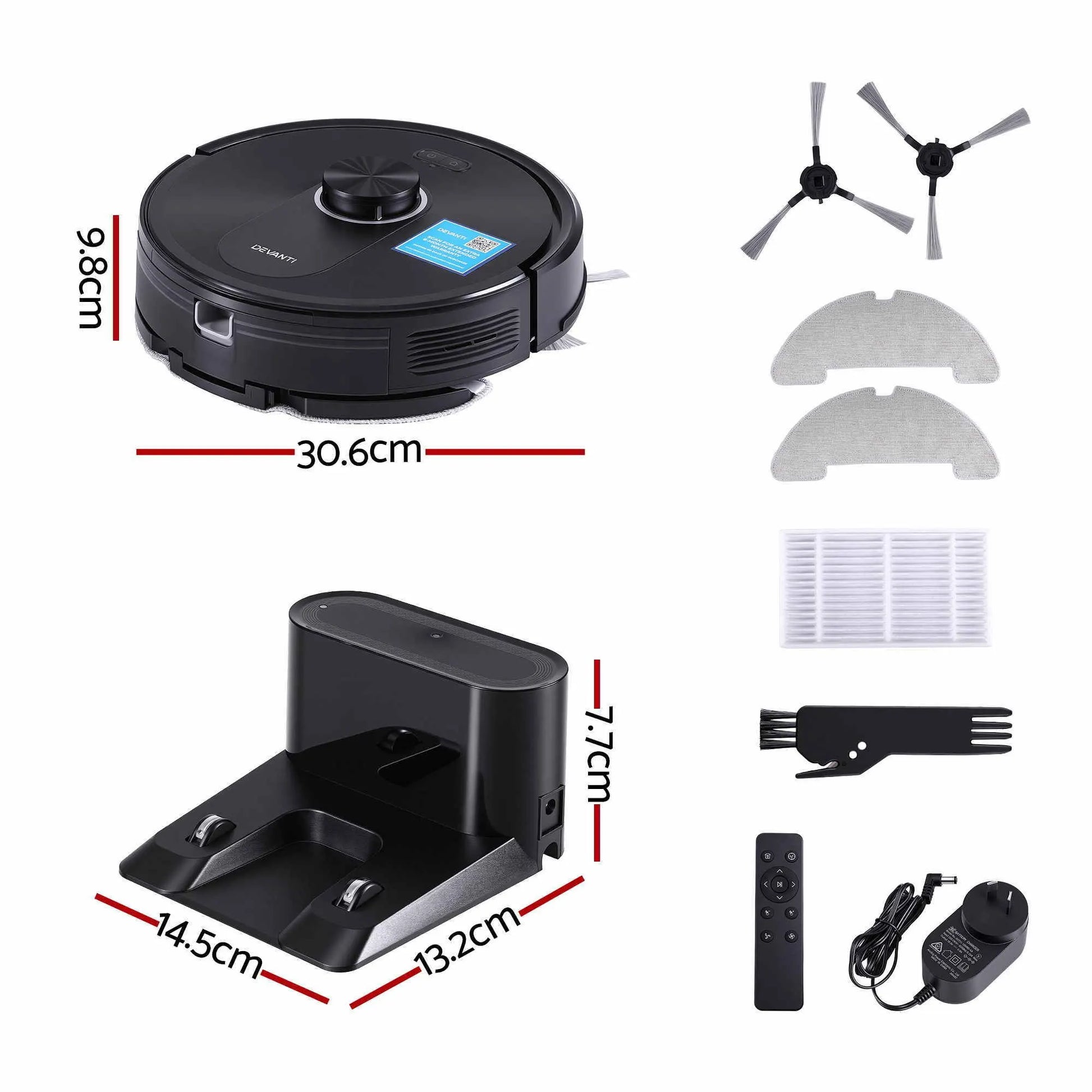 DEVANTI Robot Vacuum and Mop, APP Control 6000Pa LDS Laser 3-in-1 Cleaning - Image 2