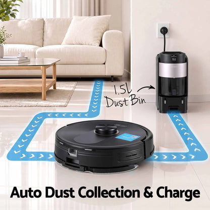 DEVANTI Robot Vacuum and Mop, Self-Empty APP Control 6000Pa LDS Laser 3in1 - Image 6