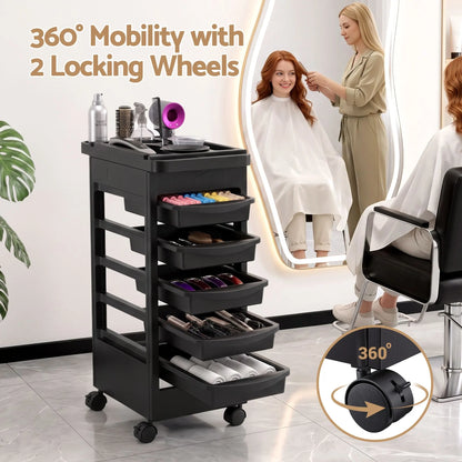 Embellir 6-Tier Salon Trolley Cart on Wheels Barber Mobile Hairdressing Cart - Image 5