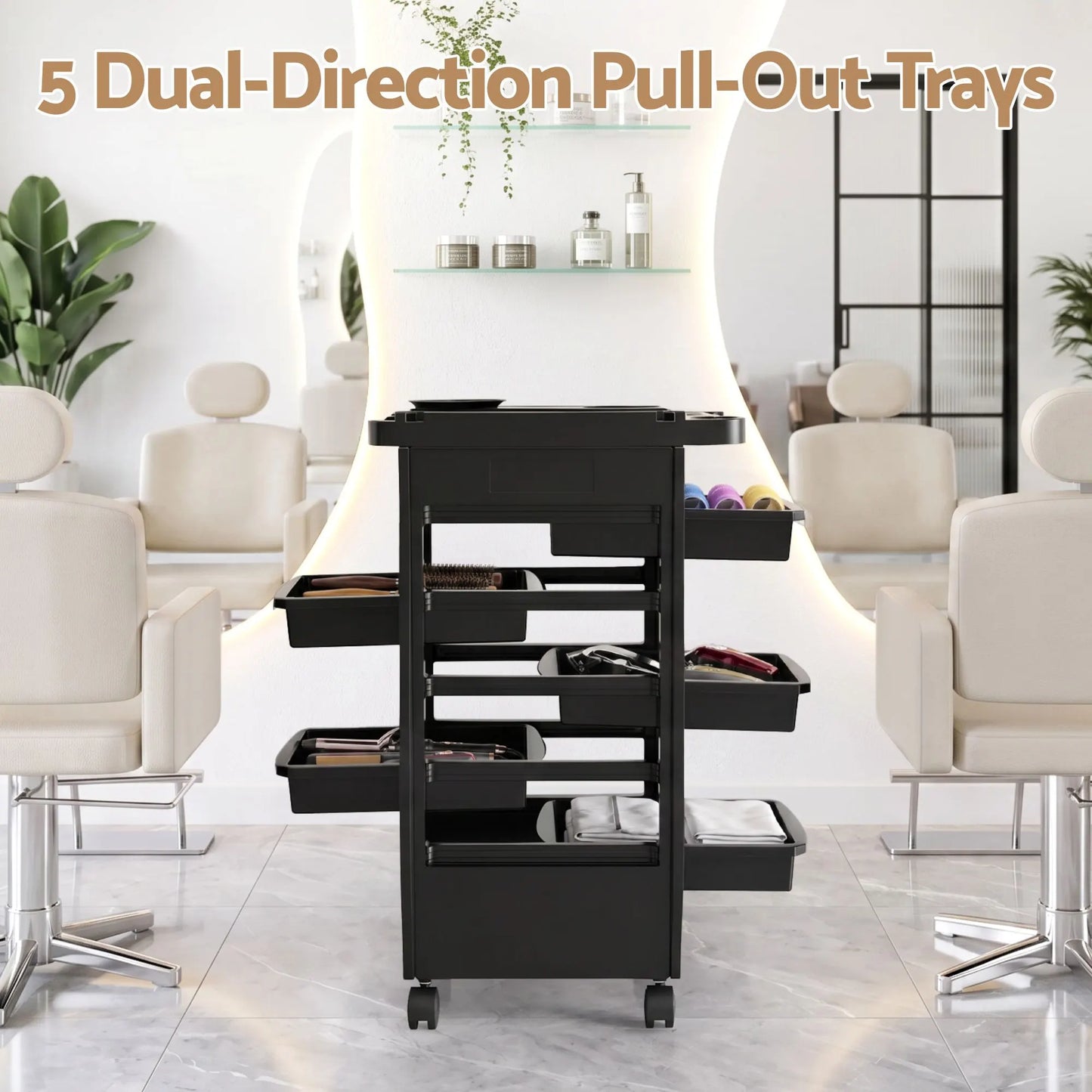 Embellir 6-Tier Salon Trolley Cart on Wheels Barber Mobile Hairdressing Cart - Image 6