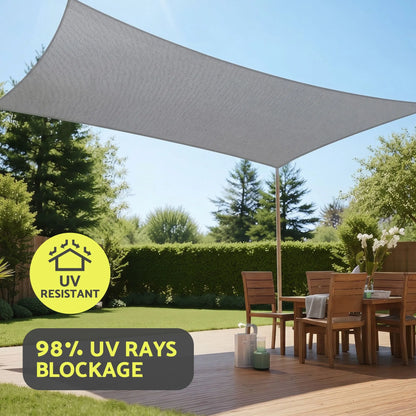 Instahut Sun Shade Sail Cloth 98% UV Block Outdoor Canopy Rectangle 2X5M Grey - Image 5