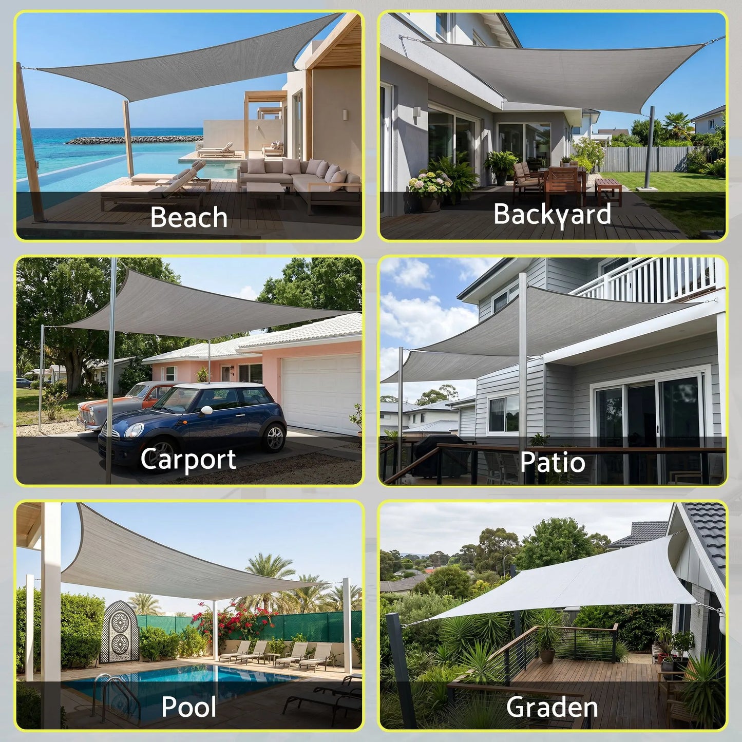 Instahut Sun Shade Sail Cloth 98% UV Block Outdoor Canopy Rectangle 2X5M Grey - Image 8