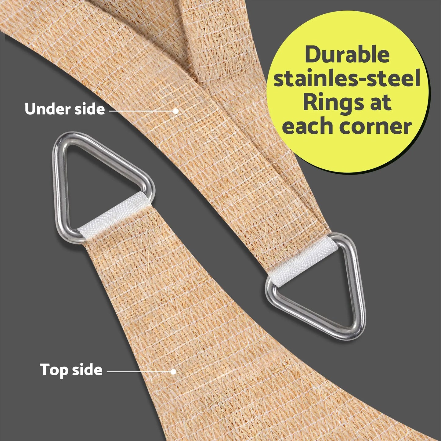 Instahut Sun Shade Sail Cloth 98% UV Block Outdoor Canopy Rectangle 5X9M Beige - Image 6
