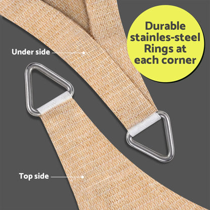 Instahut Sun Shade Sail Cloth 98% UV Block Outdoor Canopy Rectangle 5X9M Beige - Image 6