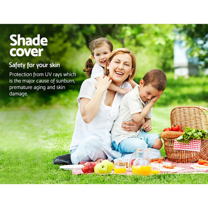Instahut Shade Sail 3x6m Rectangle 185GSM 95% Sand Shade Cloth - Image 6