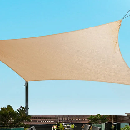 Instahut Shade Sail 3x6m Rectangle 185GSM 95% Sand Shade Cloth - Image 7