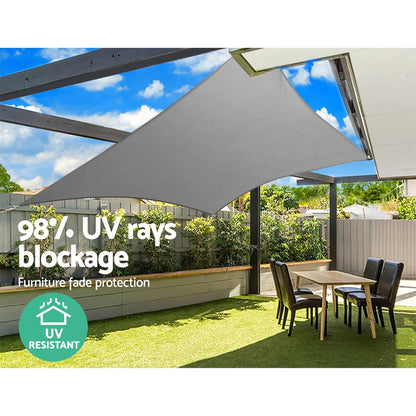 Instahut Shade Sail 6x8m Rectangle 280GSM 98% Grey Shade Cloth - Image 6