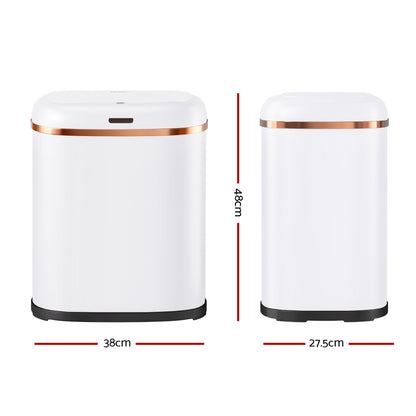 Devanti 38L Motion Sensor Bin Rubbish Automatic White - Image 2
