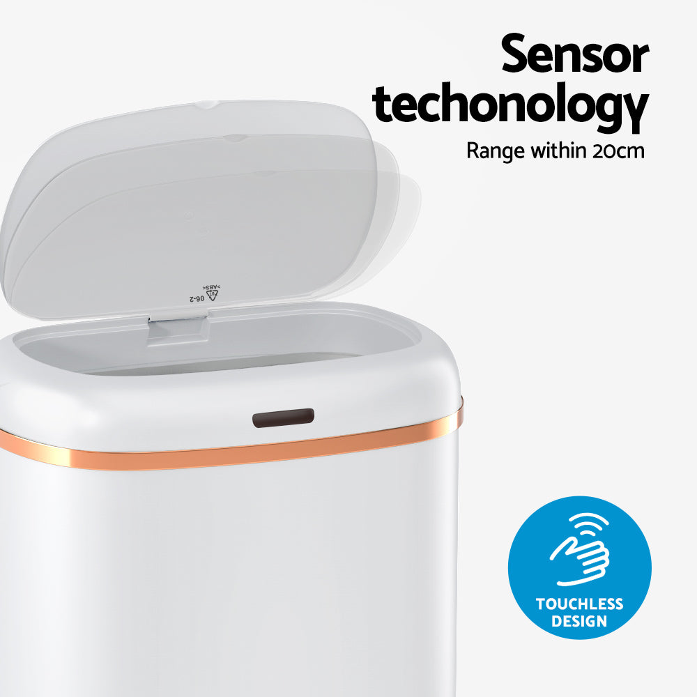 Devanti 38L Motion Sensor Bin Rubbish Automatic White - Image 4