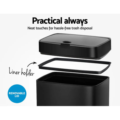 Devanti 45L Motion Sensor Bin Rubbish Automatic Black - Image 5