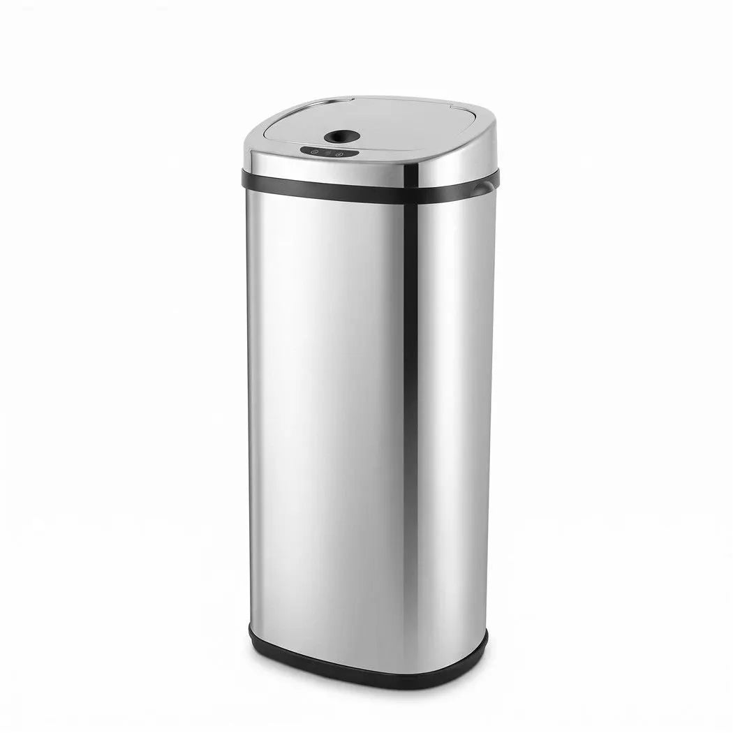 Devanti 50L Motion Sensor Bin Rubbish Automatic Silver - Image 2