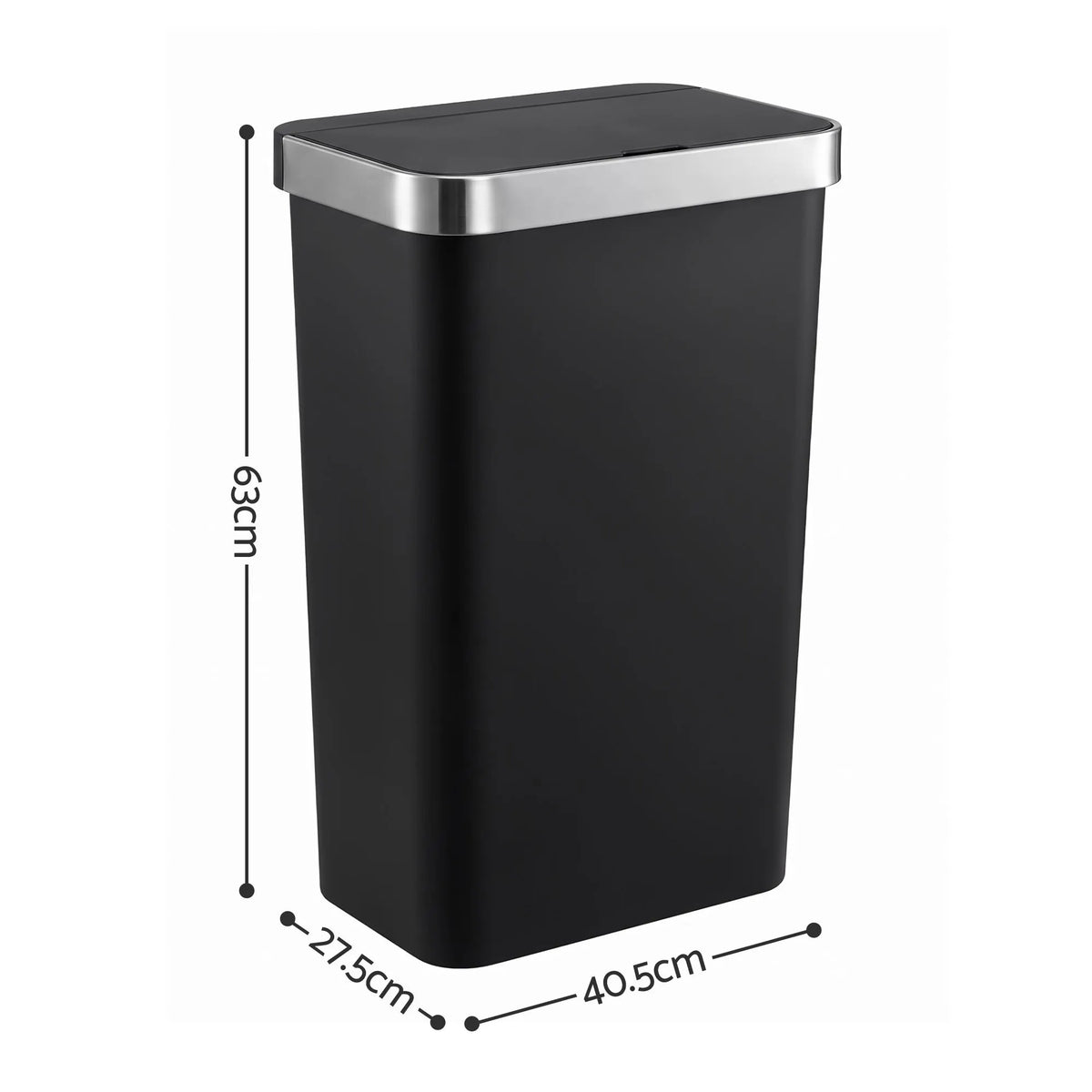 Devanti 50L Motion Sensor Trash Bin Automatic Kitchen Waste Dustbin Black - Image 3
