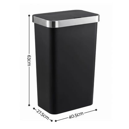 Devanti 50L Motion Sensor Trash Bin Automatic Kitchen Waste Dustbin Black - Image 3