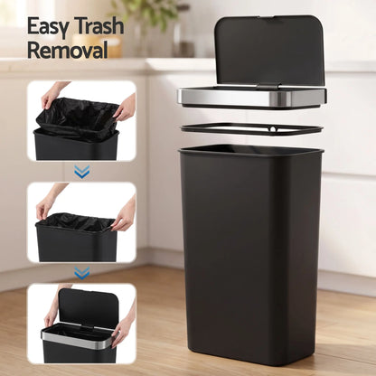 Devanti 50L Motion Sensor Trash Bin Automatic Kitchen Waste Dustbin Black - Image 8