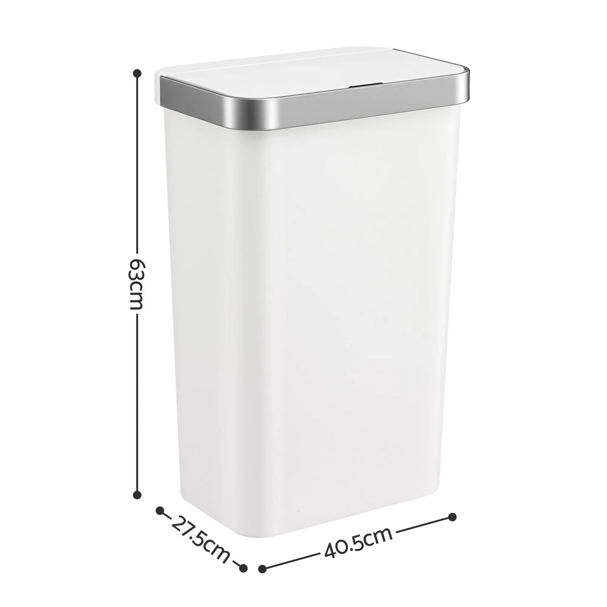 Devanti 50L Motion Sensor Trash Bin Automatic Kitchen Waste Dustbin White - Image 3