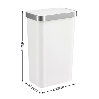 Devanti 50L Motion Sensor Trash Bin Automatic Kitchen Waste Dustbin White - Image 3