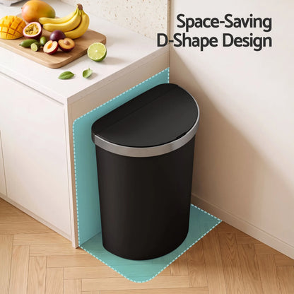 Devanti 50L Sensor Bin D-Shape Trash Can Kitchen Smart Rubbish Bin Black - Image 5