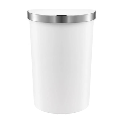 Devanti 50L Motion Sensor Bins Trash Can Kitchen Smart Rubbish Bin D-shape design White - Image 4