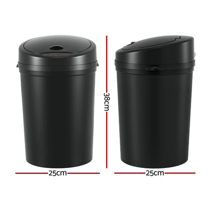 Devanti Sensor Bin Motion Rubbish Bins Kitchen Automatic Trash Can Black 9L - Image 2