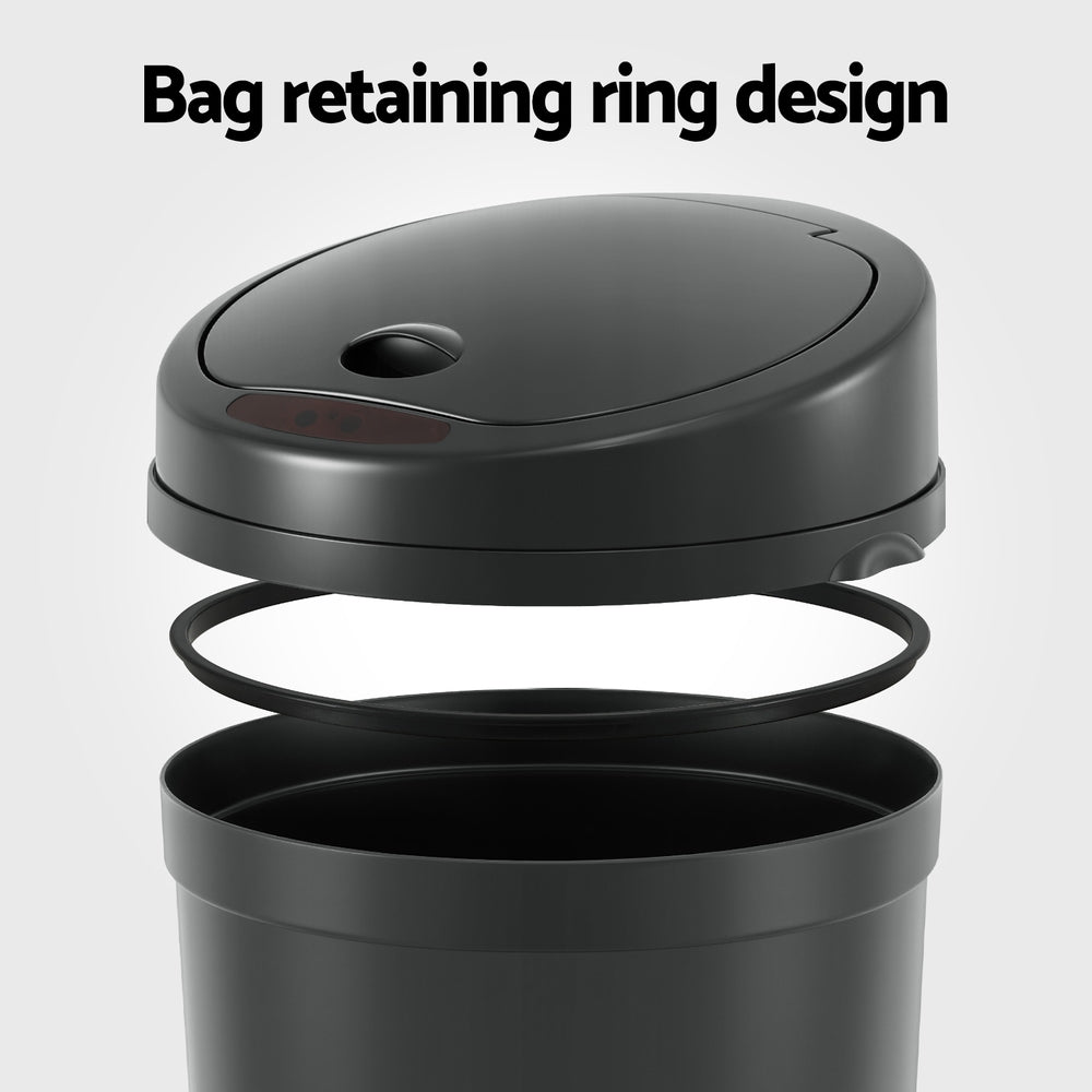 Devanti Sensor Bin Motion Rubbish Bins Kitchen Automatic Trash Can Black 9L - Image 5
