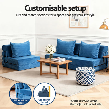 Artiss Convertible Folding Sofa Bed Armless Lounger Foam Floor Sofas Futons Couches - Image 7