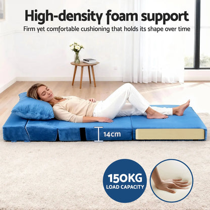 Artiss 2 Pack Folding Sofa Bed Armless Lounger Foam Floor Sofas Futons Couches - Image 6