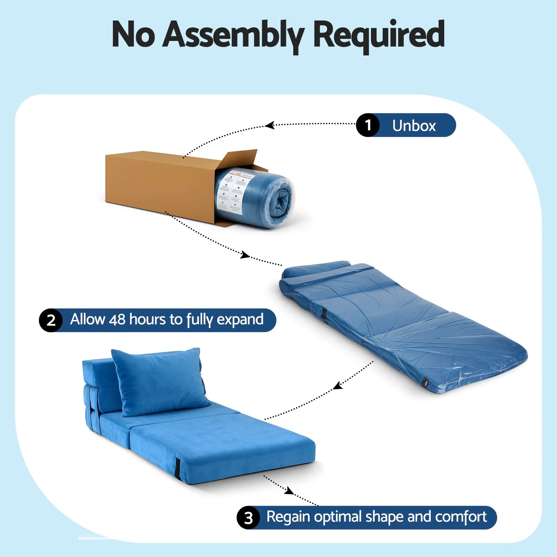 Artiss 4 Pack Folding Sofa Bed L-Shaped Modular Floor Sofas Foam Futons Couches - Image 9