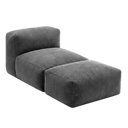 Artiss Foldable Bean Bag Sofa Bed Cloud Couch Boneless Floor Lounger Chair Grey - Image 9