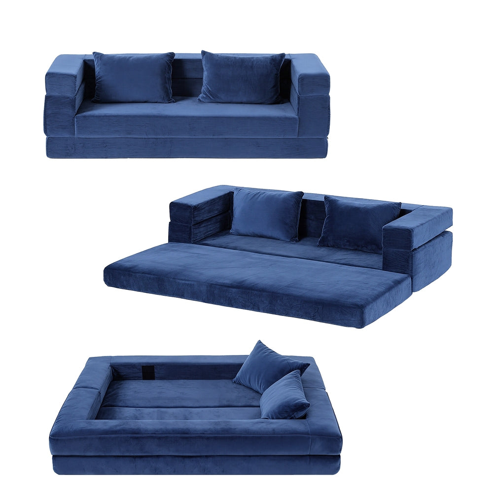 Artiss Convertible Folding Sofa Bed Pull Out Mattress Foldable Lounge Couch Chair - Image 4