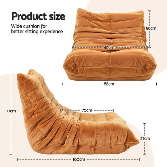 Artiss Lazy Sofa Accent Chair Floor Couch Leisure Lounge Foam Pouffe Recliner - Image 3