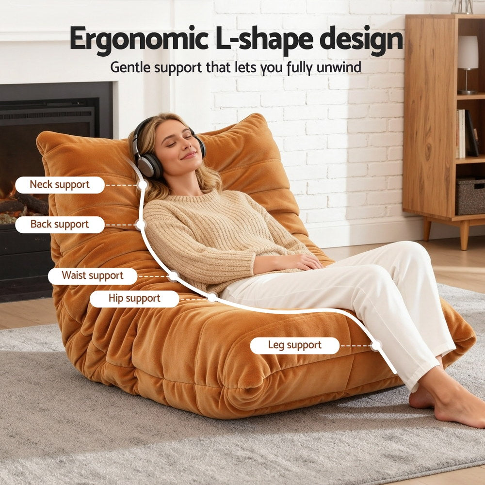 Artiss Lazy Sofa Accent Chair Floor Couch Leisure Lounge Foam Pouffe Recliner - Image 6