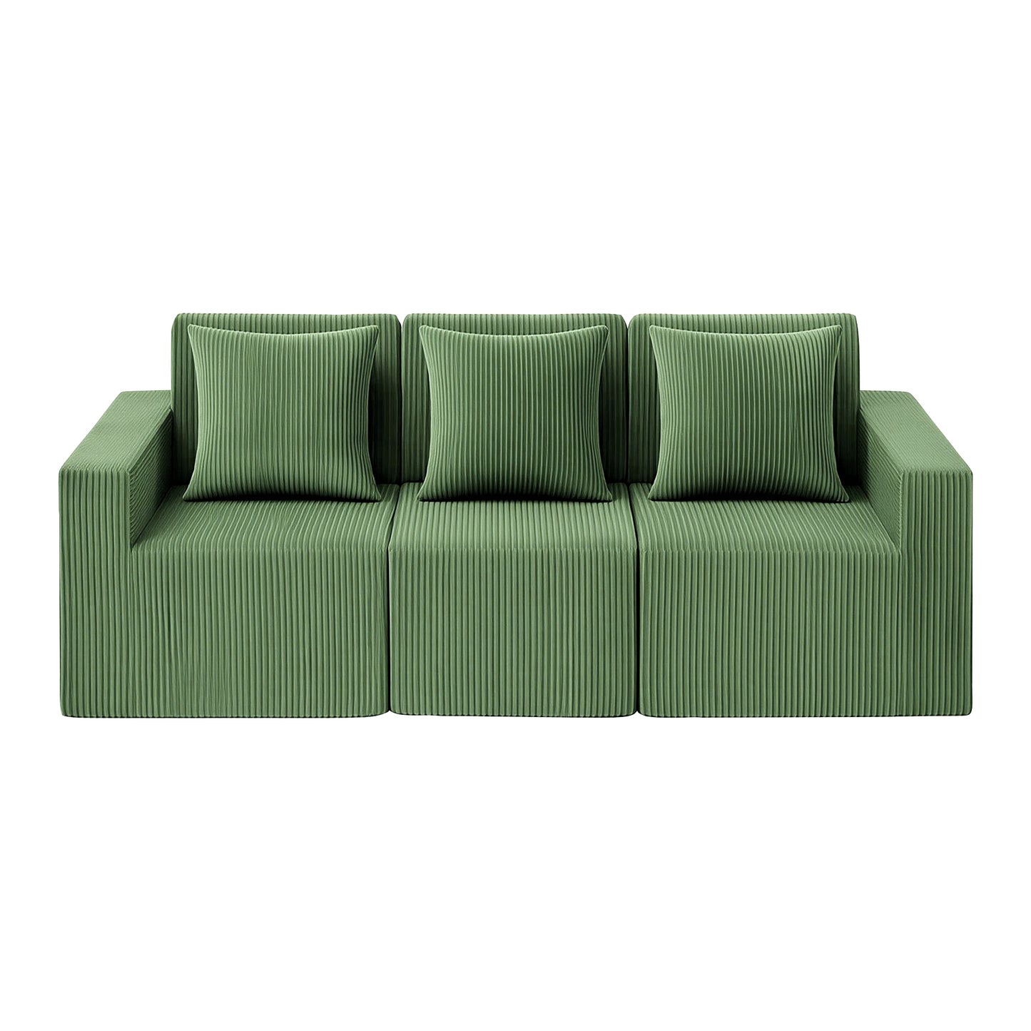 Artiss Modular 3-Seater Sofa Bed Convertible Sectional Floor Couch with Deep Seat - Image 4