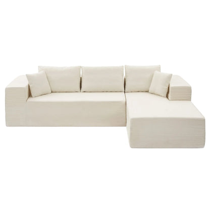 Artiss Modular Sectional Sofa 4-Seater L-Shaped Boneless Sofa Bed Chaise Lounge - Image 8
