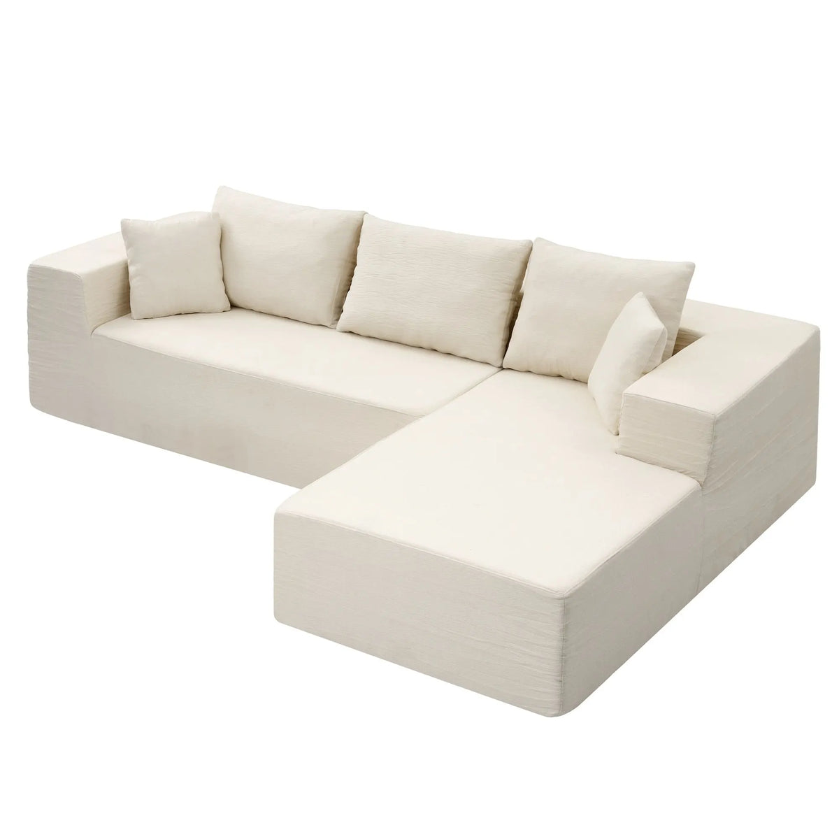 Artiss Modular Sectional Sofa 4-Seater L-Shaped Boneless Sofa Bed Chaise Lounge - Image 9