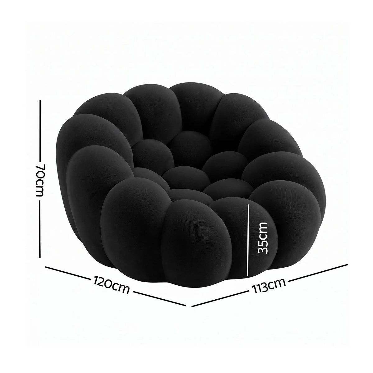 Artiss Bubble Floor Sofa Lazy Couch Single Lounge Chair Reading Accent Chairs - Image 2
