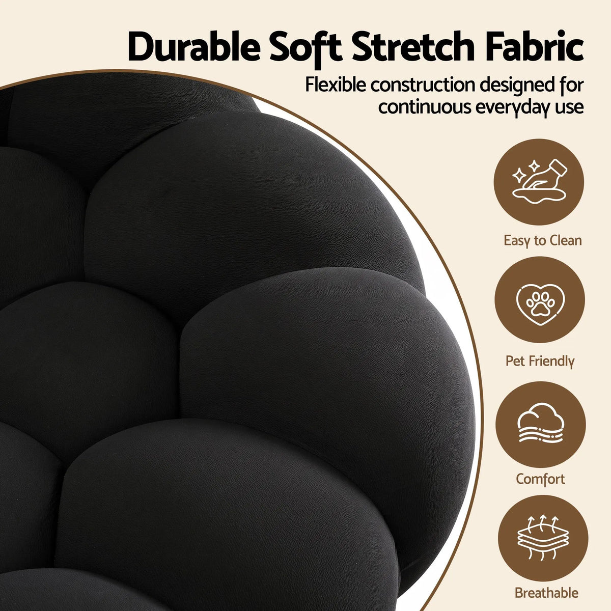 Artiss Bubble Floor Sofa Lazy Couch Single Lounge Chair Reading Accent Chairs - Image 5