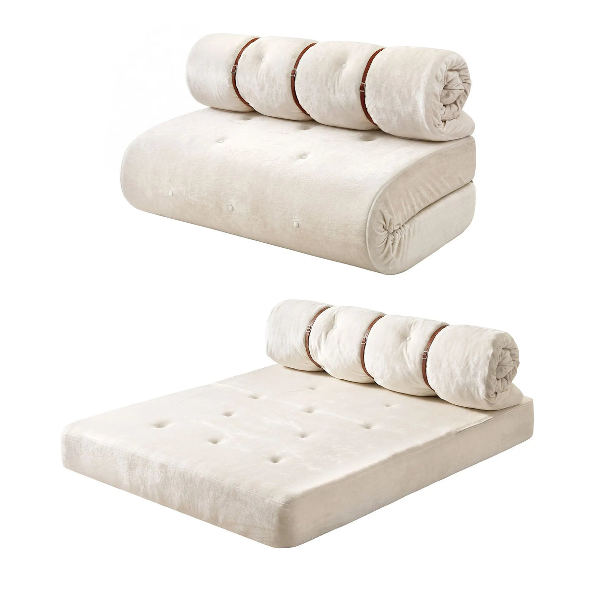 Artiss Convertible Sofa Bed Roll-Up Sleeper Chair Fold Out Couch Floor Lounge - Image 8