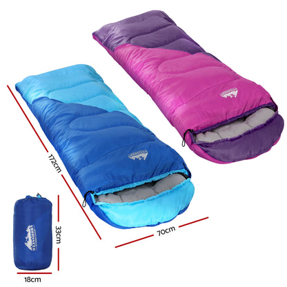 Weisshorn Sleeping Bag Set of 2 Kids Single 172cm Thermal Camping Hiking - Image 2