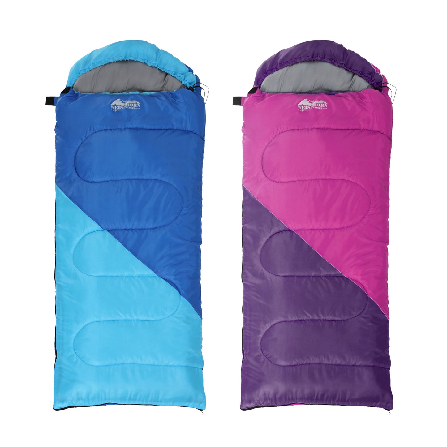 Weisshorn Sleeping Bag Set of 2 Kids Single 172cm Thermal Camping Hiking - Image 3