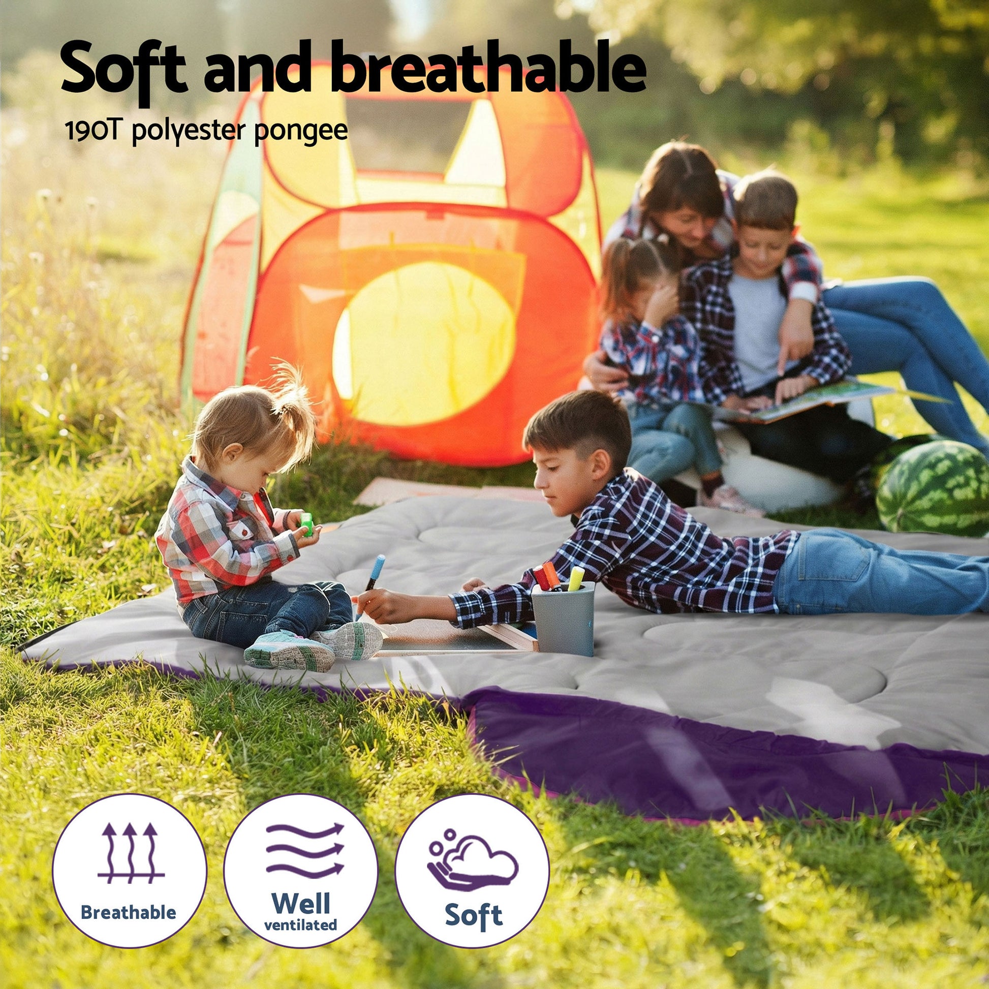 Weisshorn Sleeping Bag Set of 2 Kids Single 172cm Thermal Camping Hiking - Image 7