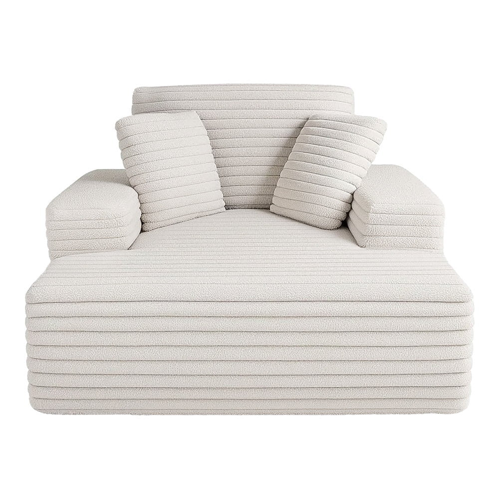 Artiss Sofa Bed Lounge Chair Recliner Couch Reading Chairs Sleeper Cloud Sofas Faux Fur Fabric - Image 3