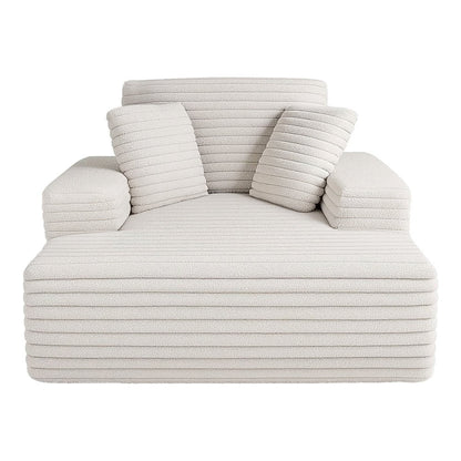Artiss Sofa Bed Lounge Chair Recliner Couch Reading Chairs Sleeper Cloud Sofas Faux Fur Fabric - Image 3