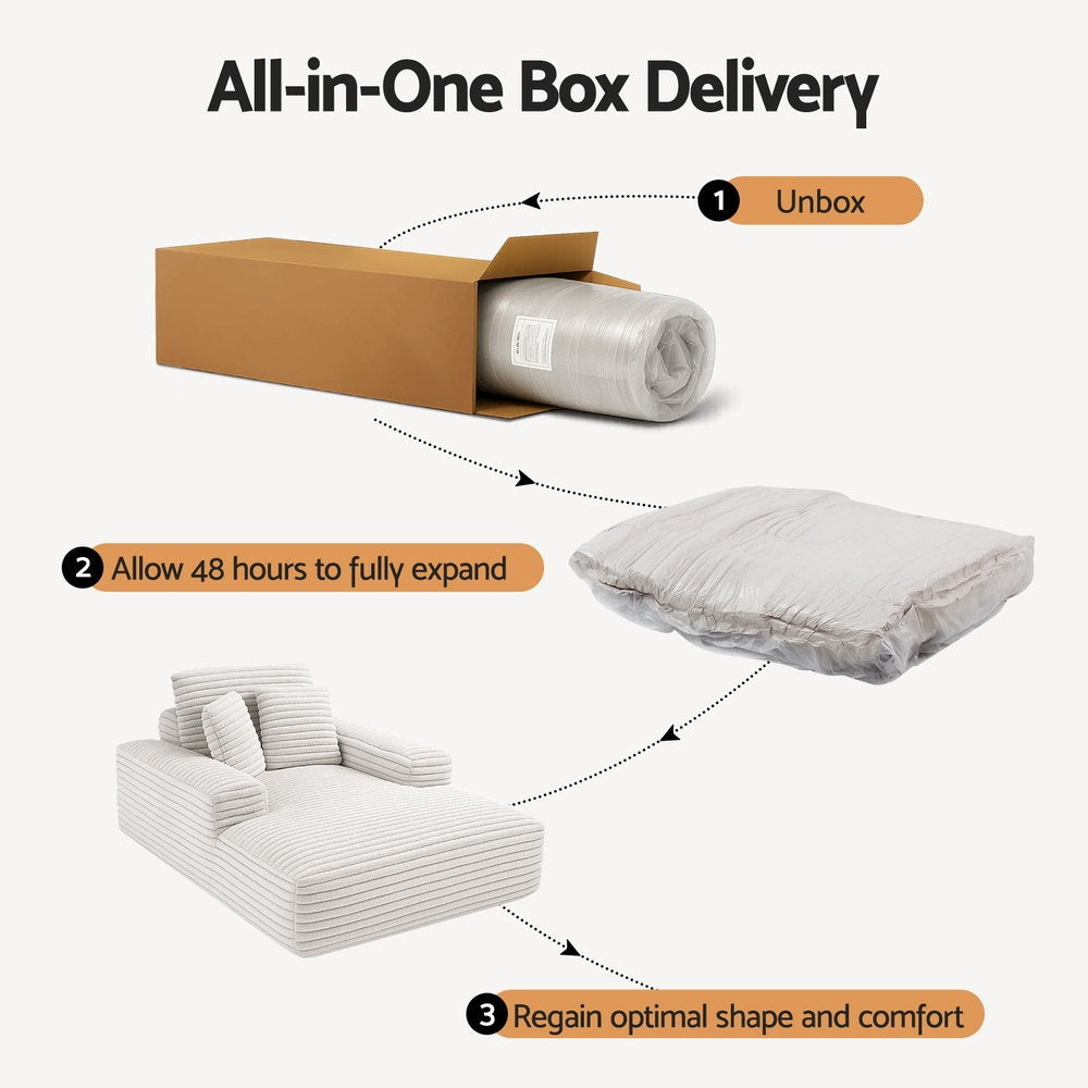 Artiss Sofa Bed Lounge Chair Recliner Couch Reading Chairs Sleeper Cloud Sofas Faux Fur Fabric - Image 4